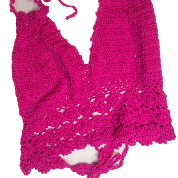 Gorgeous crochet handmade halter bikini/cami top. Size AU12 (small 14?) - Picture 6 of 7